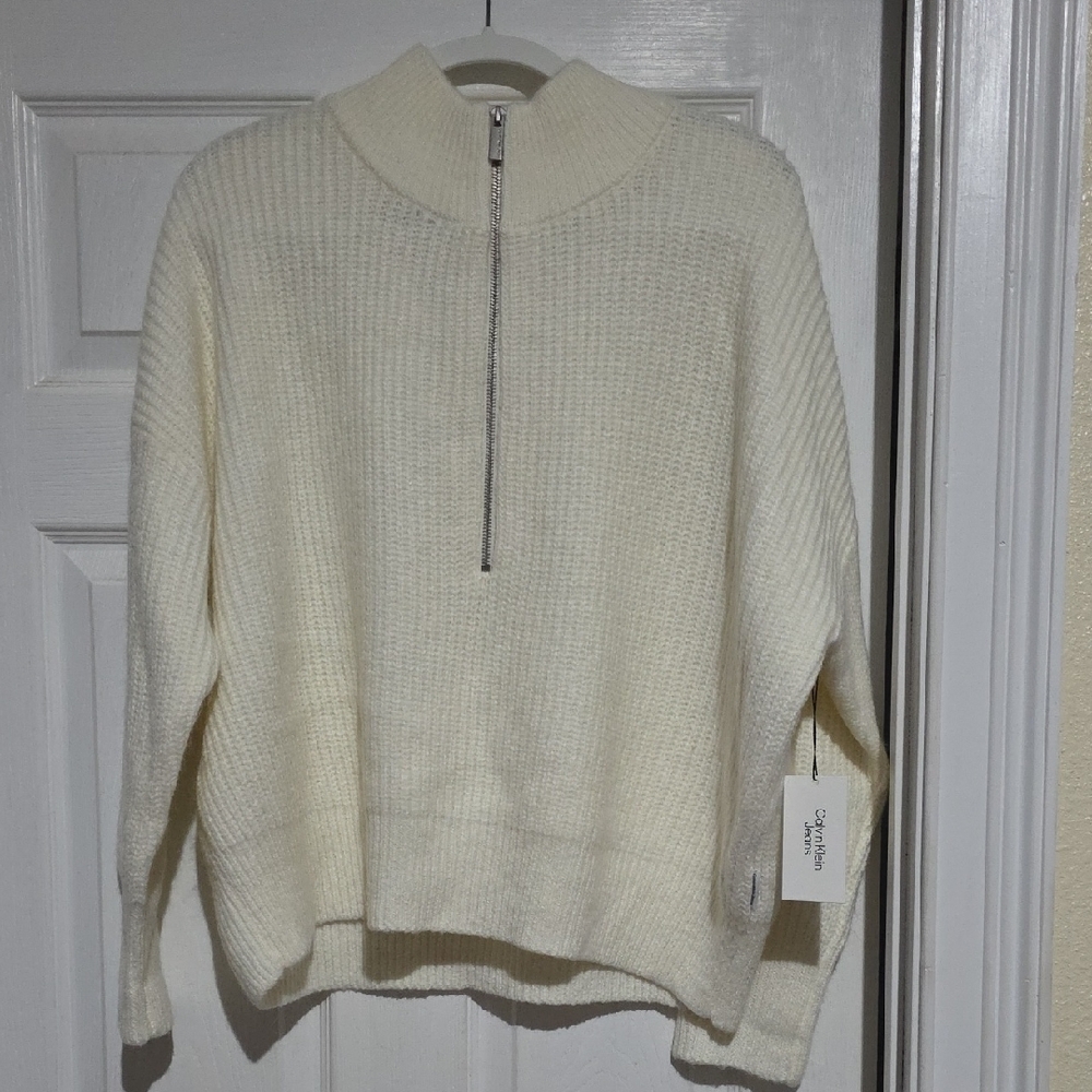 Calvin Klein Jeans Cream Turtleneck Sweater